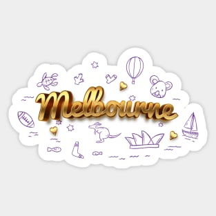 Melbourne by night Sticker